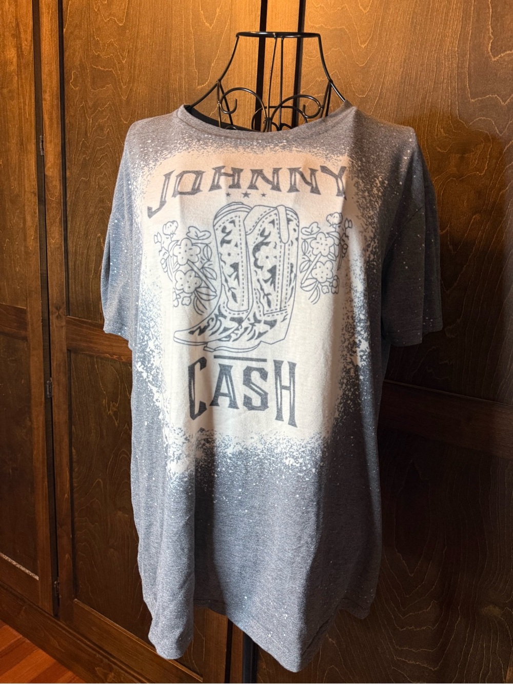 Source Unknown Gray Johnny Cash Short Sleeve Graphic Tee